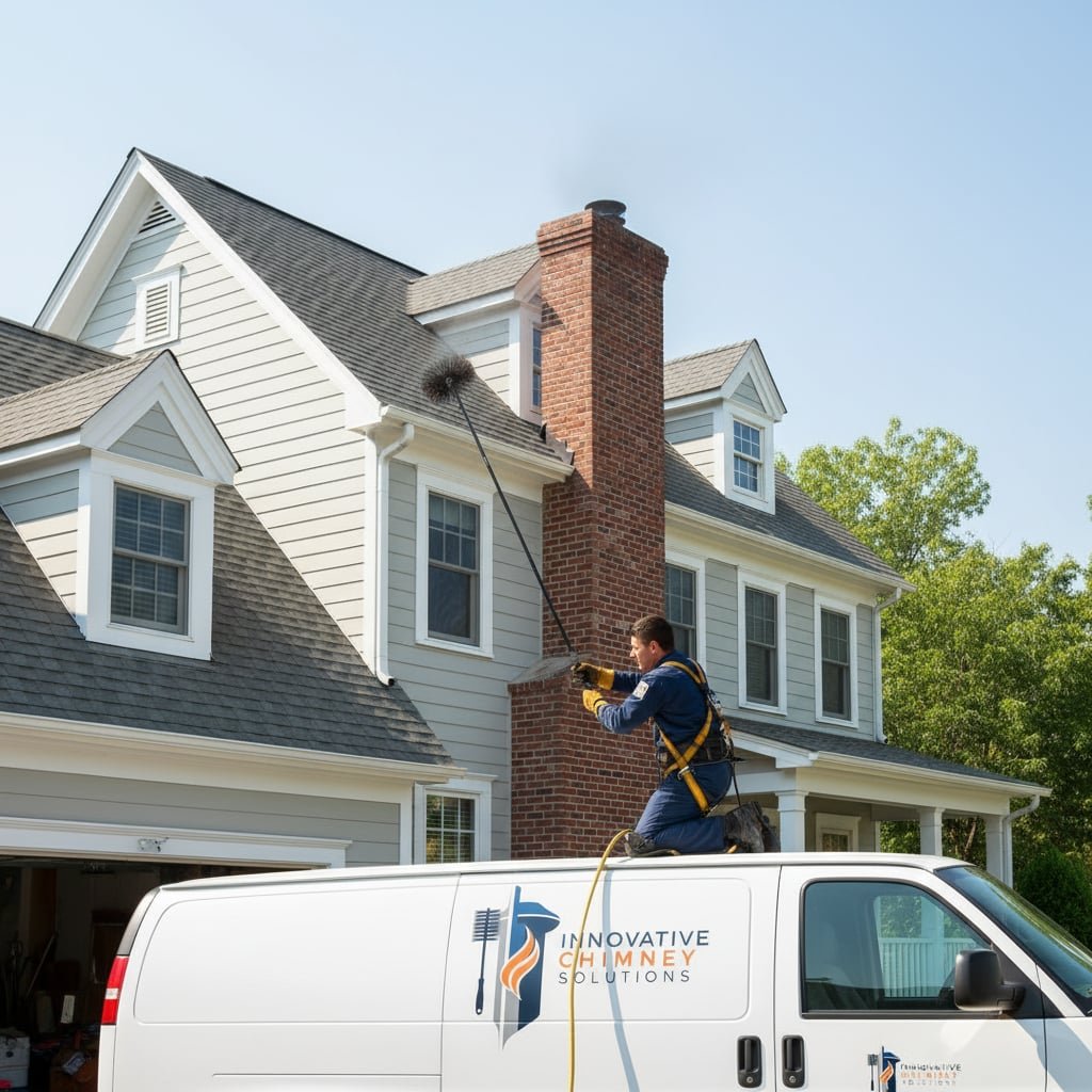 Innovative Chimney Solutions team working on chimney